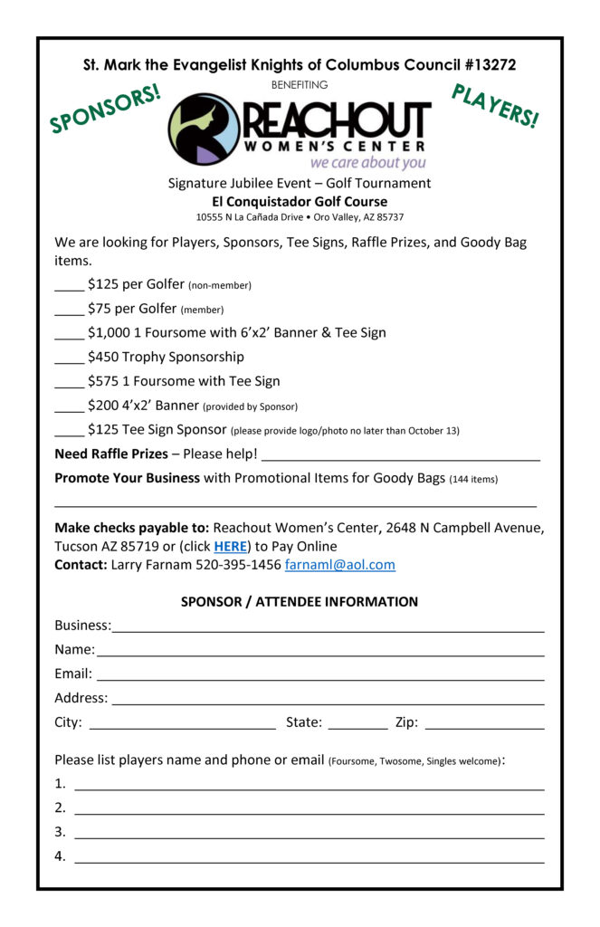 Golf Tournament | Reachout Womens Center